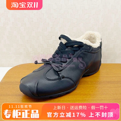 正品蹀愫ts女鞋2026冬款百搭简约中跟圆头深口棉鞋T76590Y-02