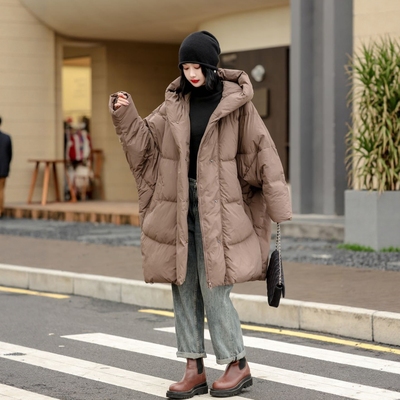 高品质！蝙蝠袖大版白鸭绒羽绒服