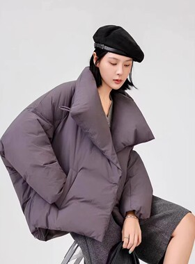 2025巨好看的羽绒服短款女冬小个子大码设计感上衣90白鸭绒外套