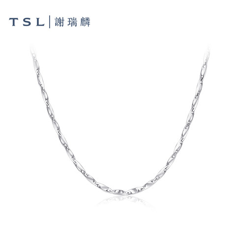 TSL谢瑞麟铂金项链简约Pt铂金素链新品女士锁骨链BF471