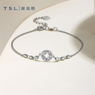 TSL谢瑞麟铂金时尚 系列铂金手链铜钱手饰pt950手链女士BF525