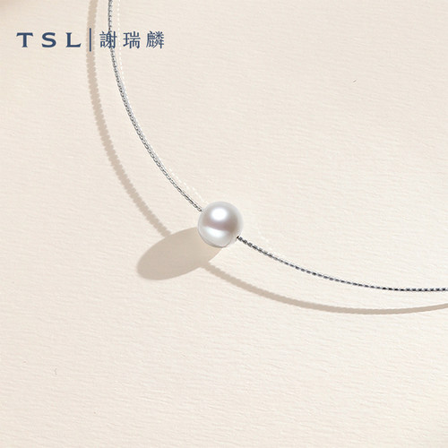TSL谢瑞麟珍珠项链简约银饰颈饰女士新品BF601