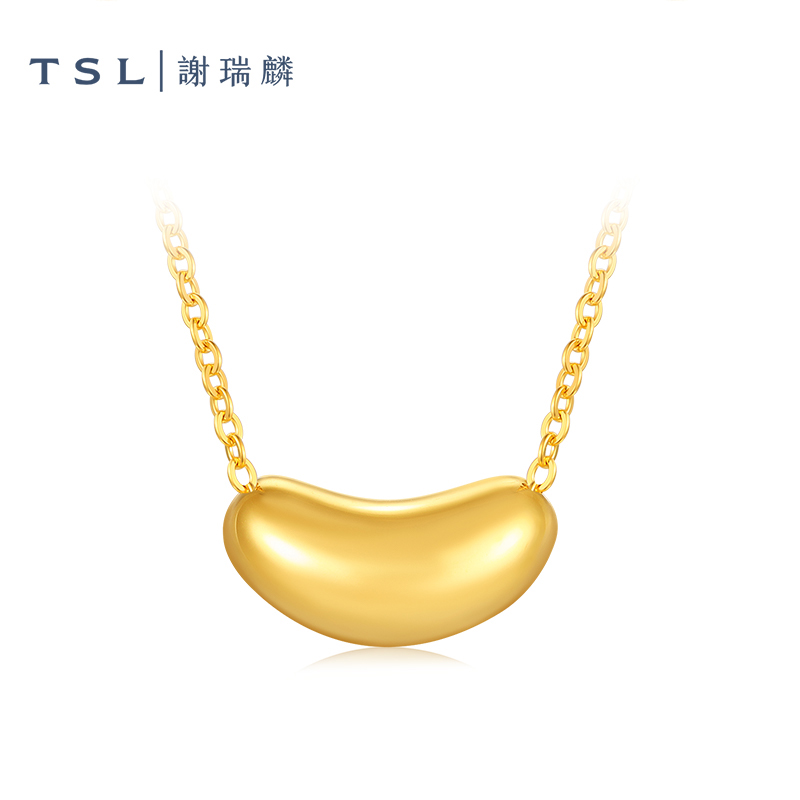 TSL谢瑞麟金豆豆黄金项链5G足金工艺套链计价女XP868