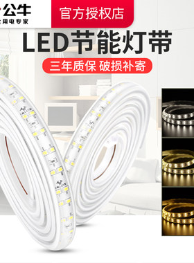 公牛led灯带灯条客厅吊顶长条线灯照明220v贴片柔性双排光灯家用