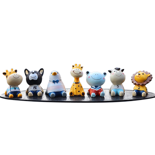 汽车创意摆件鹿狮子小狗青蛙个性中控台可爱网红卡通车内饰品摆件