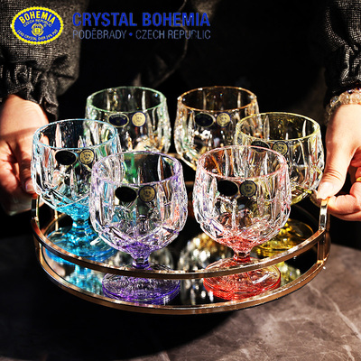 高档彩色高脚红酒杯白兰地杯