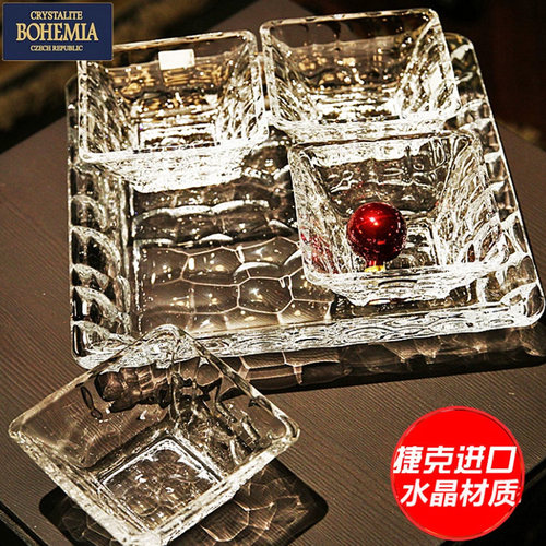捷克进口玻璃茶几摆件沙拉盘