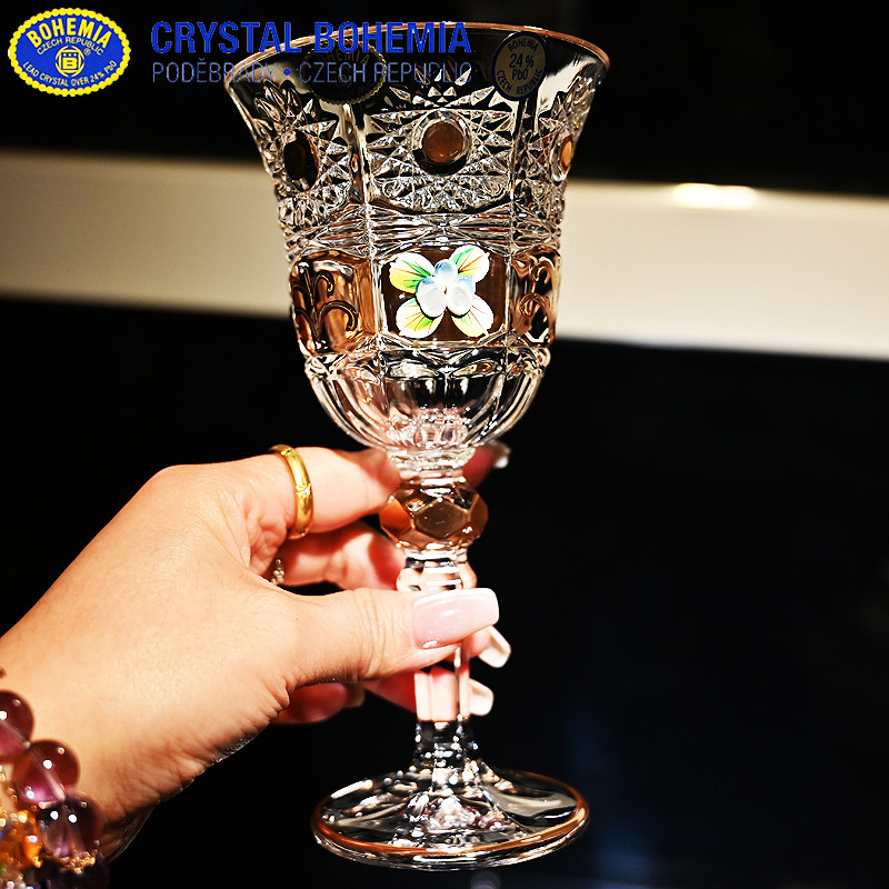 捷克BOHEMIA原装进口水晶玻璃高脚红酒杯葡萄酒杯子送礼对杯礼盒