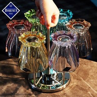 捷克进口BOHEMIA水晶玻璃彩色高档威士忌杯洋酒杯果汁杯饮料杯子