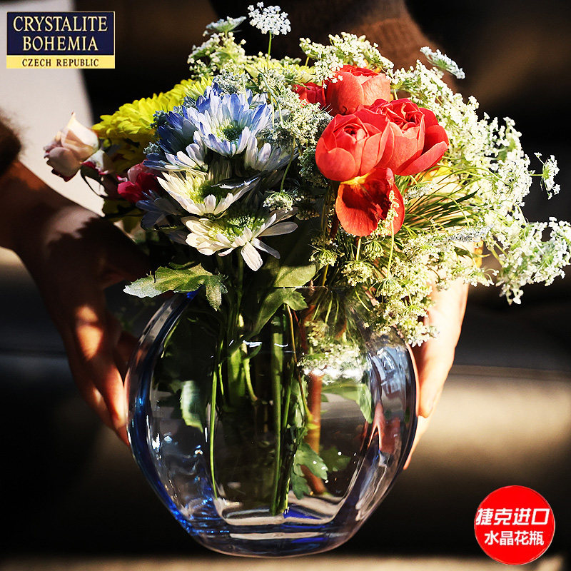 捷克进口BOHEMIA欧式水晶玻璃餐桌小花瓶摆件结婚礼品家居饰品,家居饰品,花瓶,淘宝优惠券,粉丝福利购,淘宝优惠卷