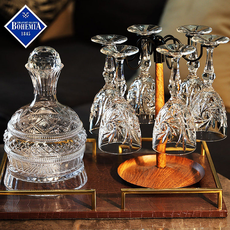 捷克进口BOHEMIA水晶玻璃红酒杯白葡萄酒杯高脚杯醒酒器酒具套装