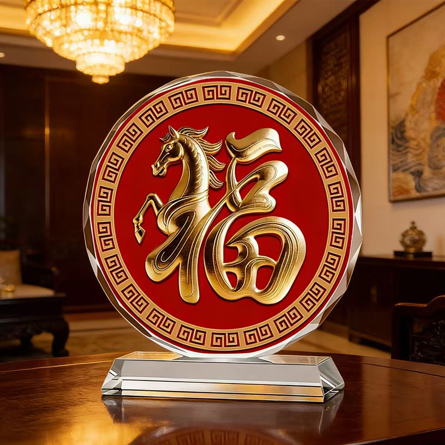 马到福来水晶摆件桌面装饰乔迁送礼品招财摆件办公桌桌面摆件,家居饰品,桌面摆件,淘宝优惠券,粉丝福利购,淘宝优惠卷