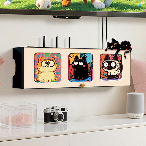创意猫咪wifi路由器收纳盒子遮丑