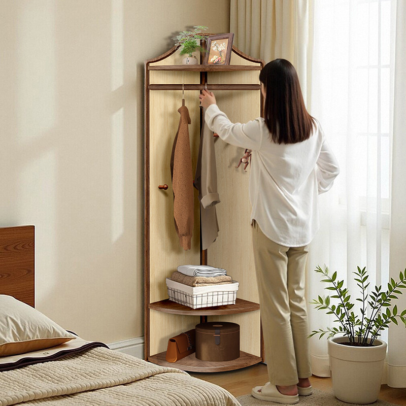 实木转角衣帽架家用卧室床边衣服挂架简易晾衣架拐角衣柜落地摆件,家居饰品,落地摆件,淘宝优惠券,粉丝福利购,淘宝优惠卷