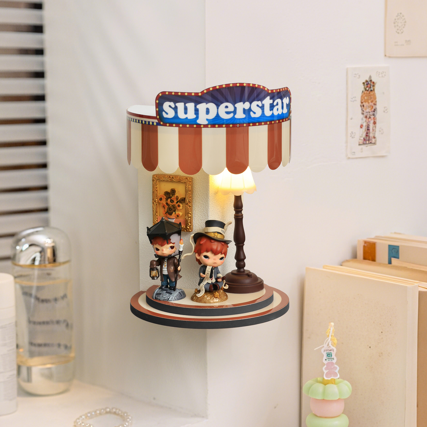 微景观转角盲盒收纳展示装饰壁灯