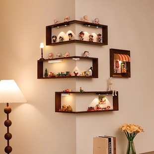 国补转角装饰画萌粒盲盒手办收纳架创意拐角展示架子壁挂墙上壁画