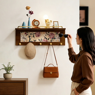 国补中古风挂钩客厅挂衣钩盲盒收纳展示架免打孔挂衣架萌粒置物架