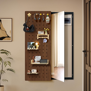 国补客厅洞洞板装饰画玄关隐藏式推拉镜电表箱遮挡挂画隐形全身镜
