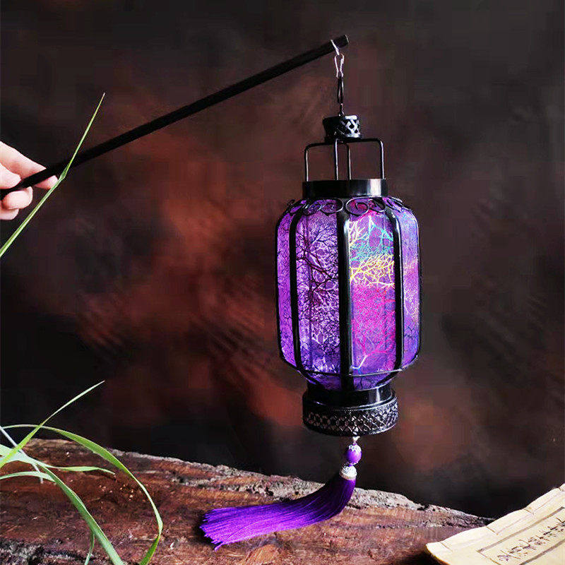 新年手提小灯笼铁艺发光仿古宫灯