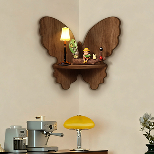 国补中古风转角装饰画萌粒手办盲盒展示架泡泡玛特收纳架蝴蝶挂画