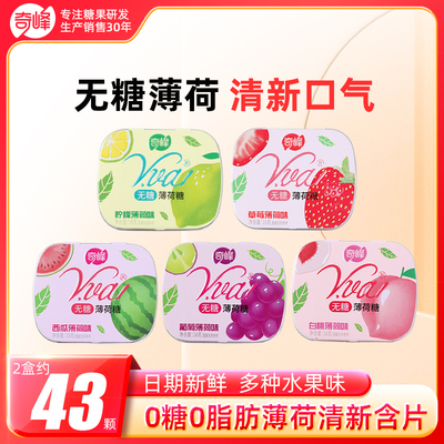 奇峰16g无糖含片水果味薄荷糖口气清新持久休闲零食糖果口香糖yx