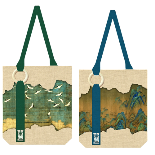 宋画帆布包千里江山图瑞鹤图