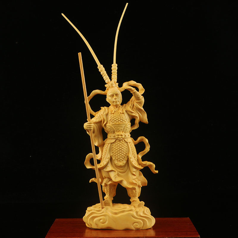 创意黄杨木雕刻工艺品新中式家居装饰摆件齐天大圣孙悟空收藏送礼