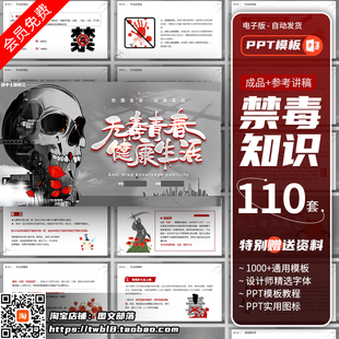 中小学青少年禁毒知识教育PPT教案主题班会课全国禁毒日宣传视频