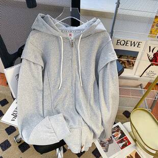 双拉链薄款 300斤后包领秋冬新款 特大码 卫衣 华棉复牛奶丝310克