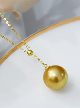 金色可调节韩版单颗贝珠锁骨链
