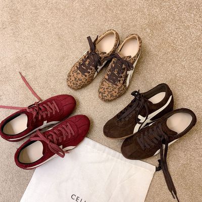 葡萄妈studiolee 时髦系带平底软底板鞋绒面休闲阿甘德训鞋女秋冬