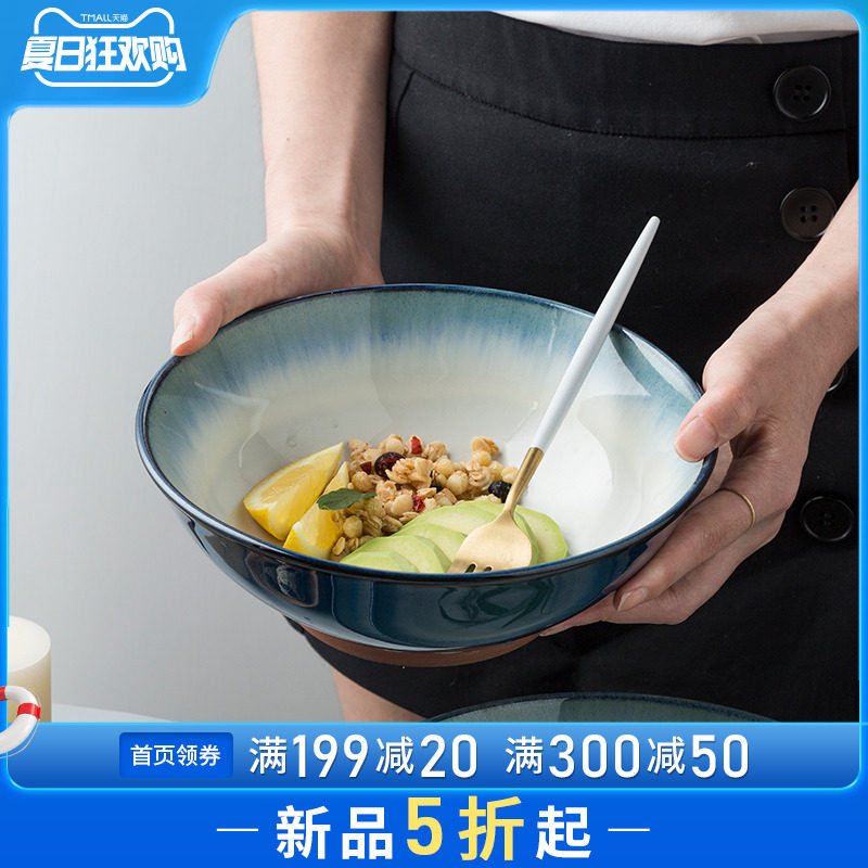 Large Japanese style creative ceramic ramen bowl for household and commercial use