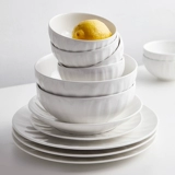 Imhouse Big Soup Bowl Home High -Level Sense Ceramic Dailware Bowl Powl Creative Relief Простая белая фарфоровая миска пищевая миска