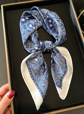 复古小方巾丝巾女春秋夏季搭配衬衫妈妈护颈饰围脖子薄纱巾围巾70