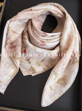 纯棉小方巾丝巾女三角包头护颈系脖围脖子领巾手帕发带薄纱巾围巾