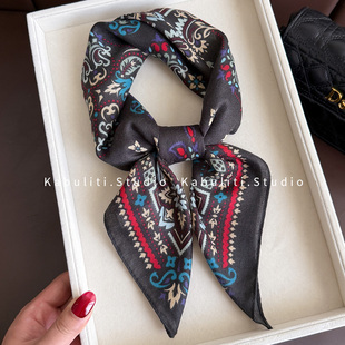 小方巾丝巾女民族风春秋夏季防晒搭配衬衫护颈系脖围脖薄纱巾围巾