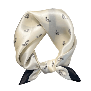 白色真丝桑蚕丝小方巾丝巾女春秋护颈围脖子纱巾丝绸薄围巾妈妈50