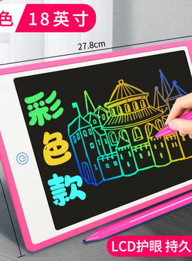 儿童卡通液晶画板独角兽手写板彩色电子绘画板留言板防水一键清除