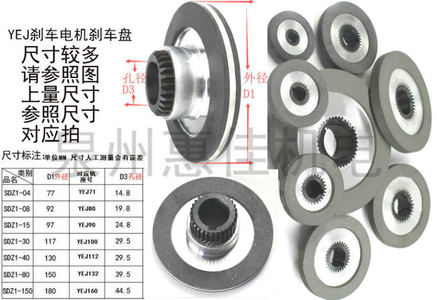 电动机配件电机刹车片刹车盘