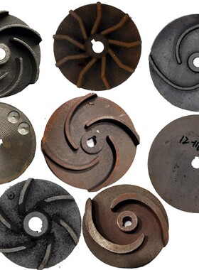 轴孔12/15/14WQ无堵塞污水泵配件4/8/2/6叶开式水叶1.5-4KW叶轮片