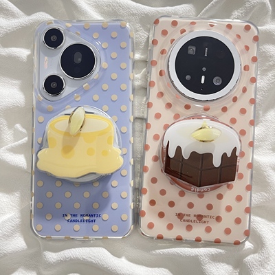 满屏波点磁吸壳适用华为mate70pro手机壳pura70防摔Mate60pro新款p70pro奶油巧克力磁吸支架