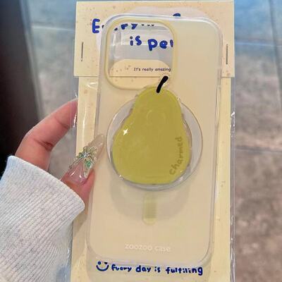 韩风简约磁吸水果支架适用15promax苹果14新款iPhone13手机壳12硬壳14promax个性15PRO女潮14网红13PRO双层