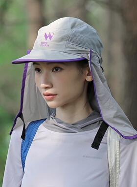 帽帘可拆轻薄透气速干鸭舌帽护颈
