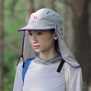 帽帘可拆轻薄速干透气网布鸭舌帽夏护颈遮阳户外防紫外线防晒帽子