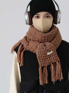 含羊毛毛线围巾，保暖男女款