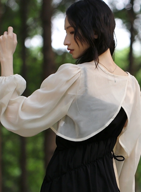 自带高级光泽感防晒披肩外搭坎肩