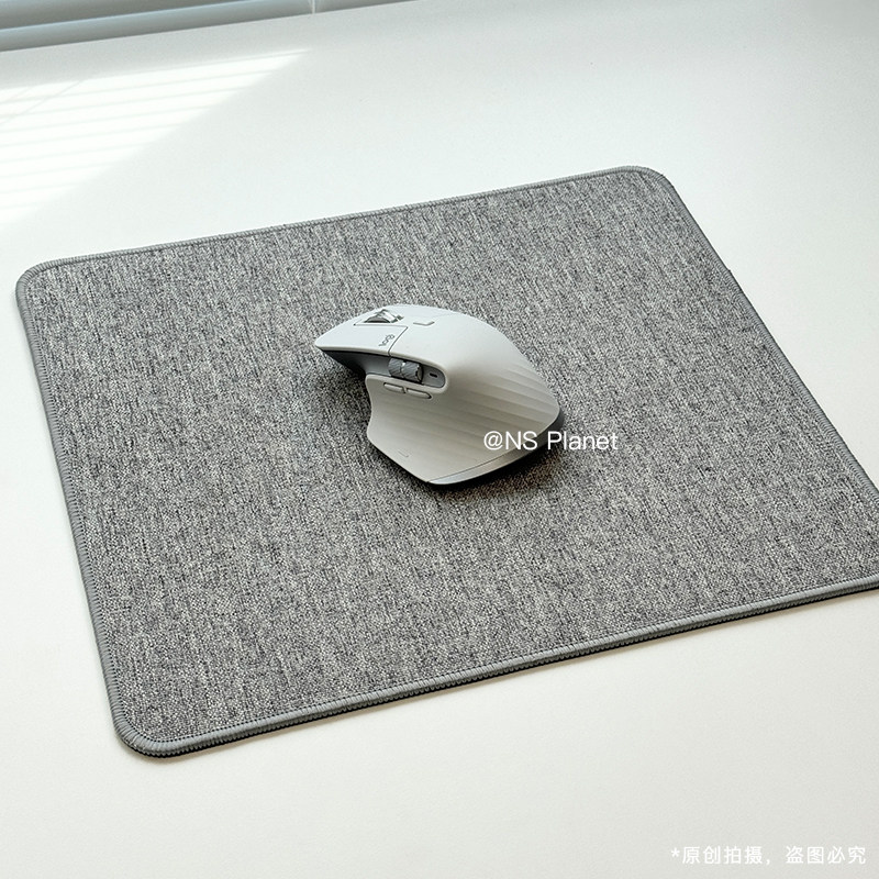 NS棉麻鼠标垫灰色高级感游戏加厚防滑电脑办公桌垫超大号定制尺寸