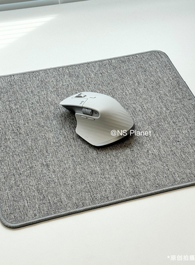 NS棉麻鼠标垫灰色高级感游戏加厚防滑电脑办公桌垫超大号定制尺寸