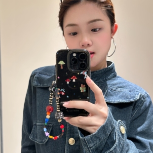 美拉德棕色斑纹蘑菇小动物适用苹果17Promax可爱卡通16Pro创意趣味15少女心新款14全包保护套13防摔手机壳女