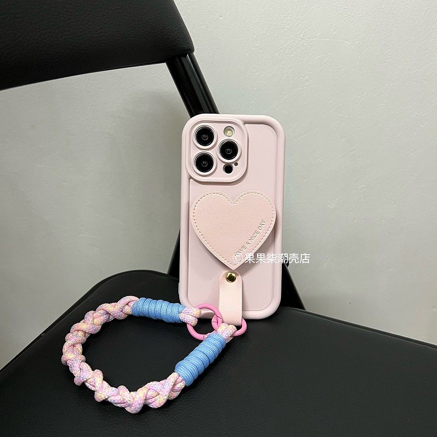 简约皮质爱心支架适用苹果16Promax可爱卡通15Pro艺术少女心14全包保护套13防摔手机壳女,3C数码配件,手机保护套/壳,淘宝优惠券,粉丝福利购,淘宝优惠卷